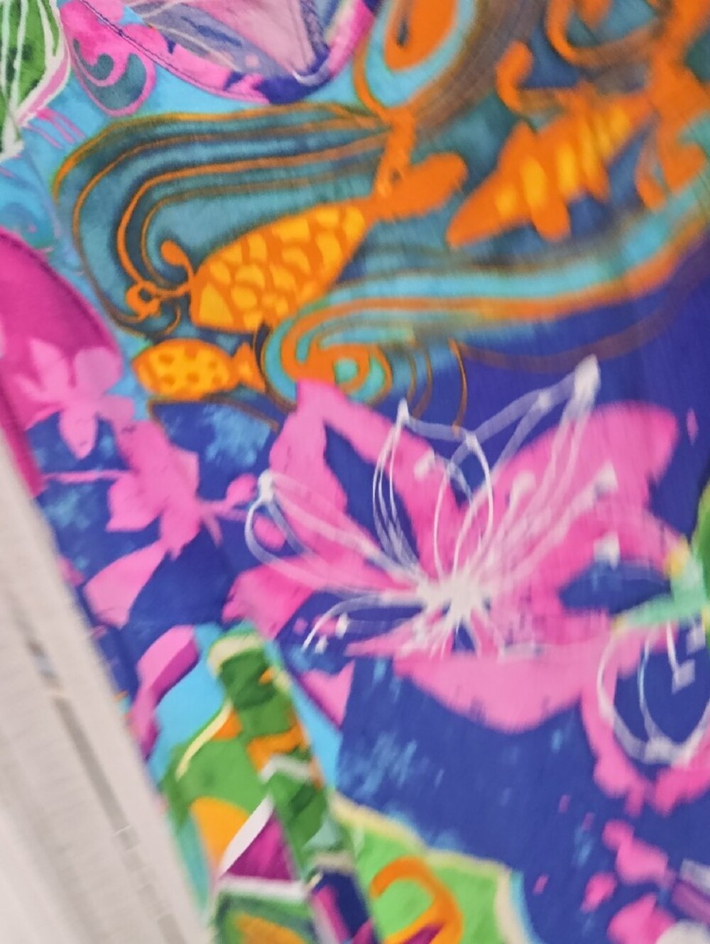 Jams World Multicolor Swirl Print Midi Dress with Purple, Pink, Blue and Orange - Picture 15 of 15